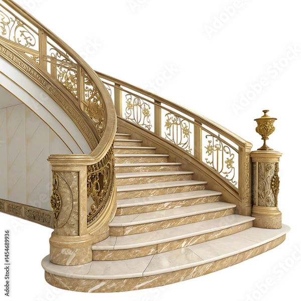 Obraz old stone staircase isolated on transparent background