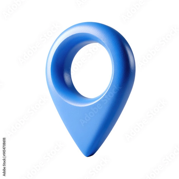 Fototapeta Blue Location Pin 3D Render Icon  on transparent background