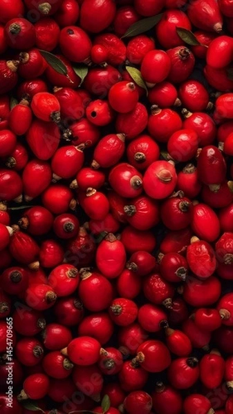 Obraz Background of rose hips. Top view. Close-up. Generated AI