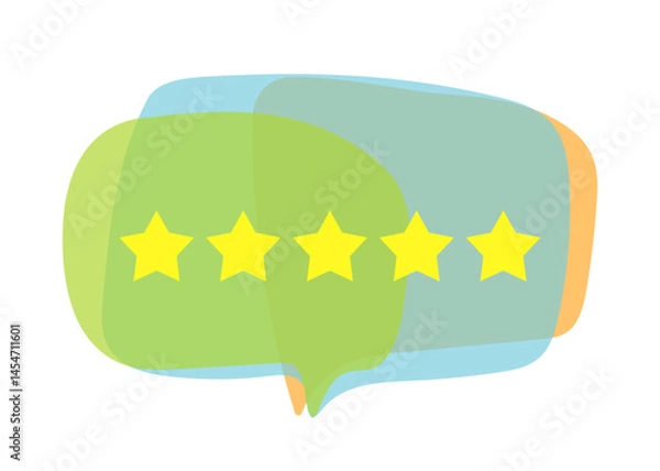 Fototapeta Five stars awarded for excellent service in customer review feedback
