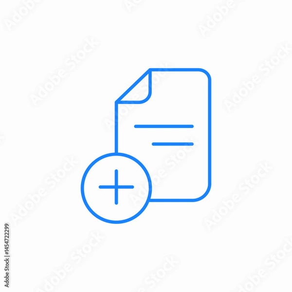 Fototapeta adding document creating new file icon sign vector
