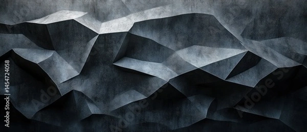 Fototapeta Geometric forms form abstract patterns creating depth through light and shadow, showcasing modern design.