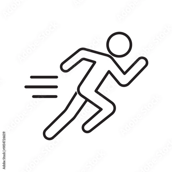 Fototapeta fast run icon outline on white 