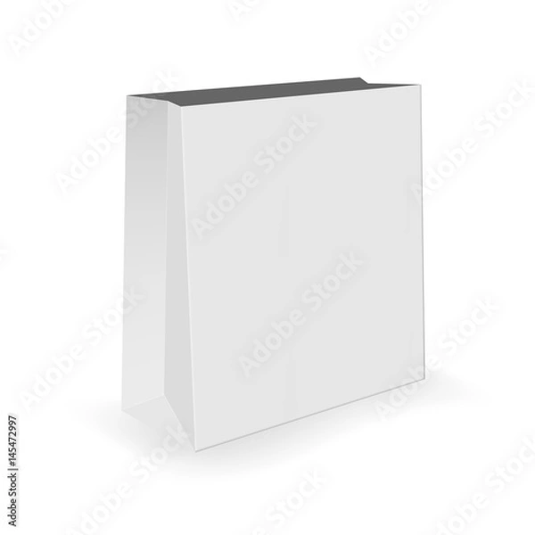 Obraz Empty shopping bag isolated on white background. Vector illustration