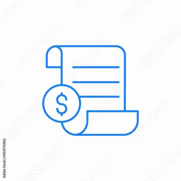 Obraz invoice in dollars icon sign vector