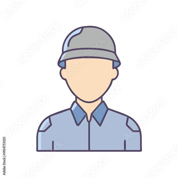 Obraz Find professional construction worker wearing hard hat vector illustration design element art