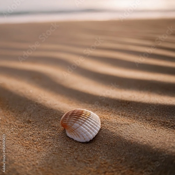 Fototapeta Soft Shadows And Shell On Beach