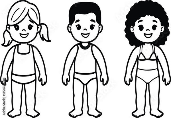 Fototapeta Playful Children Vector Design for Educational and Creative Use

