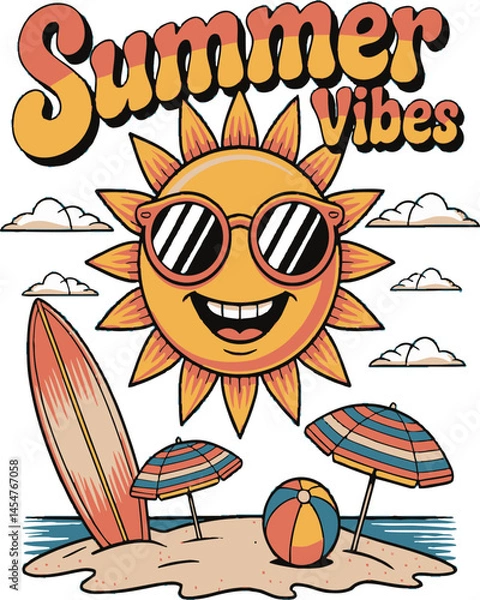 Fototapeta Summer Vibes Vector Design for Fun and Relaxing Projects