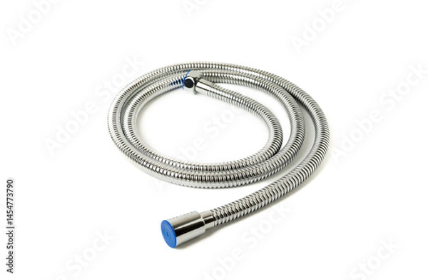 Obraz Shower hose on white background. Perfect for use in e-commerce, catalogs, repair tutorials, or marketing materials related to bathroom accessories.