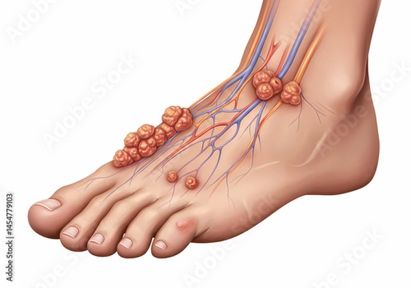 Fototapeta Understanding and Treating Foot Lymphedema A Comprehensive Guide