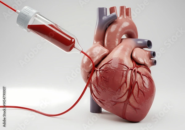 Fototapeta Human Heart Anatomy Blood Circulation  Cardiovascular System