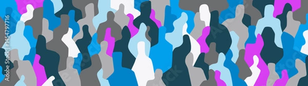 Fototapeta 
Group of people virtual reality abstract vector background