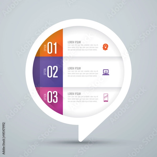 Fototapeta Infographics design vector and business icons with 3 options.
