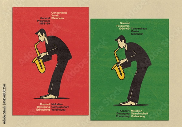 Fototapeta Swiss Typographic Jazz Poster Layout
