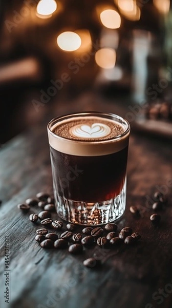 Fototapeta Smooth Nitro Cold Brew with Cascade of Cream