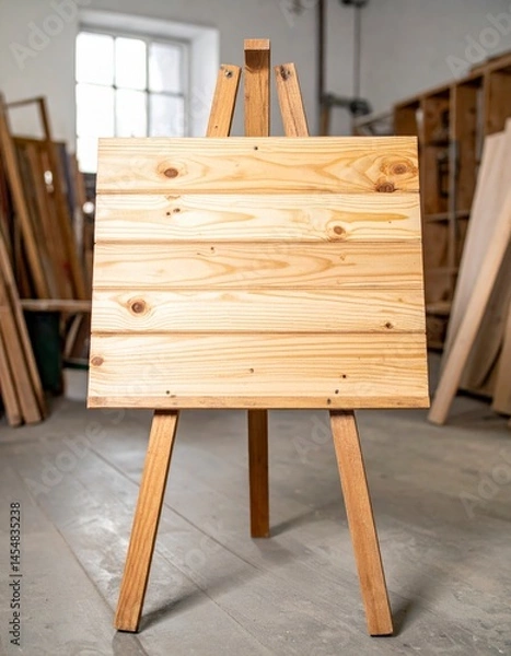 Fototapeta Empty wooden signboard. Generative ai image