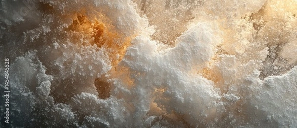 Fototapeta Salt crystals exhibit complex formations creating textured landscape.