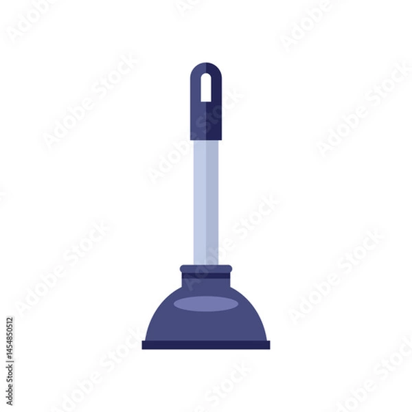 Fototapeta Plunger isolated on white background. Plumber tool icon. Vector cartoon flat illustration. 