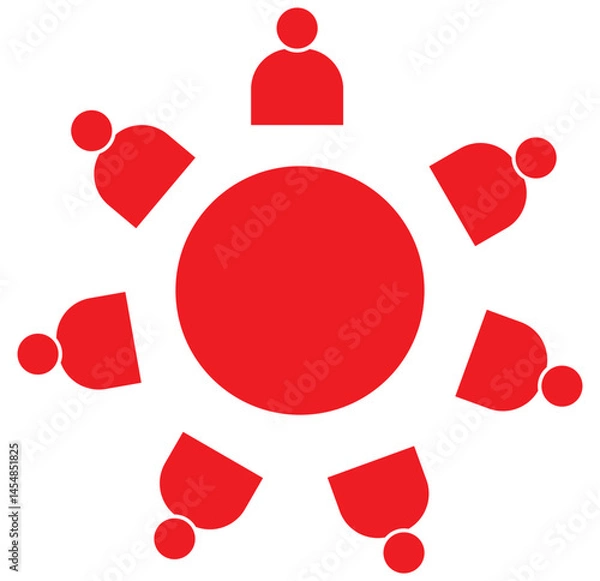 Obraz Vector logo business meeting, meeting icon, conference table, Collaborative vector logo business on white background, meeting icon, conference table, business eps 10 