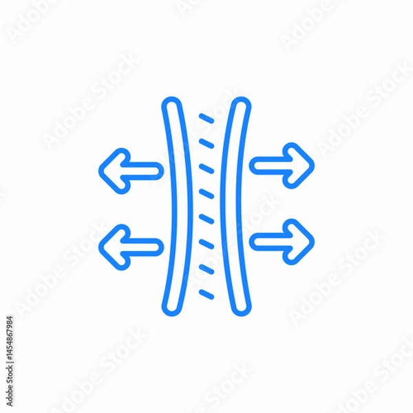 Obraz breathable layer icon sign vector