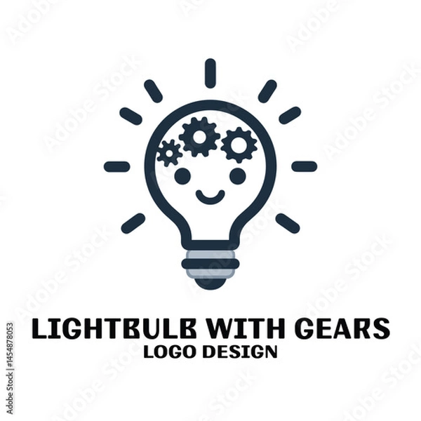 Fototapeta Lightbulb With Gears Vector Logo Design