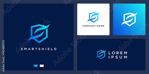 Obraz Smart shield logo design abstract