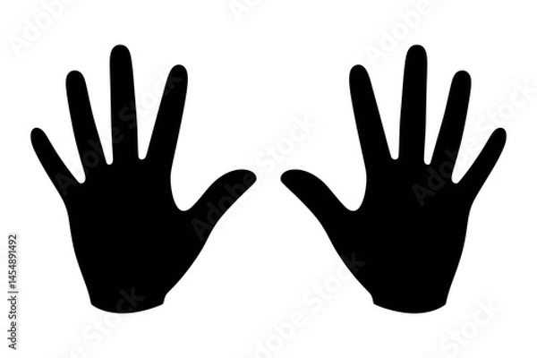 Obraz Two black hands silhouette vector illustration