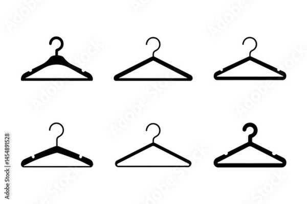 Obraz Clothes hanger vector set wardrobe organization