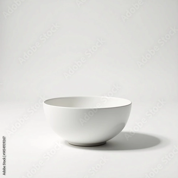 Fototapeta Elegant White Porcelain Bowl Simple, Modern Design for Dining