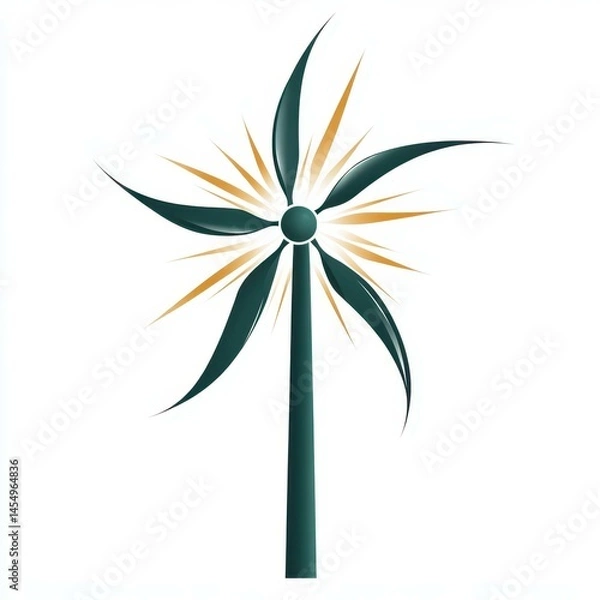 Obraz Wind turbine design with dynamic blades showcasing sustainability and renewable energy innovation