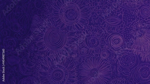 Obraz Intricate purple design with floral and swirl patterns.