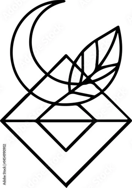 Fototapeta Abstract minimalist boho themed logo icon