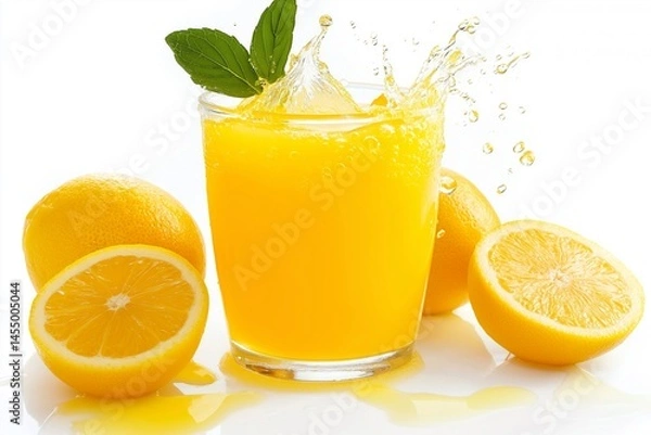 Fototapeta Orange Juice Splash: Refreshing Citrus Beverage for Summer