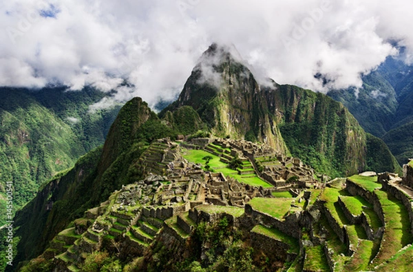 Fototapeta Machu Picchu, a Peruvian Historical Sanctuary in 1981 and a UNESCO World Heritage Site in 1983. One of the New Seven Wonders of the World. Lost city of Inkas in Peru mountains