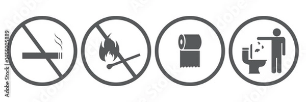 Fototapeta Public WC Toilet line icon vector set. Restroom for male, female, transgender, mother and baby, disabled person. Baby Changing Station (Men’s Room). Nursing room