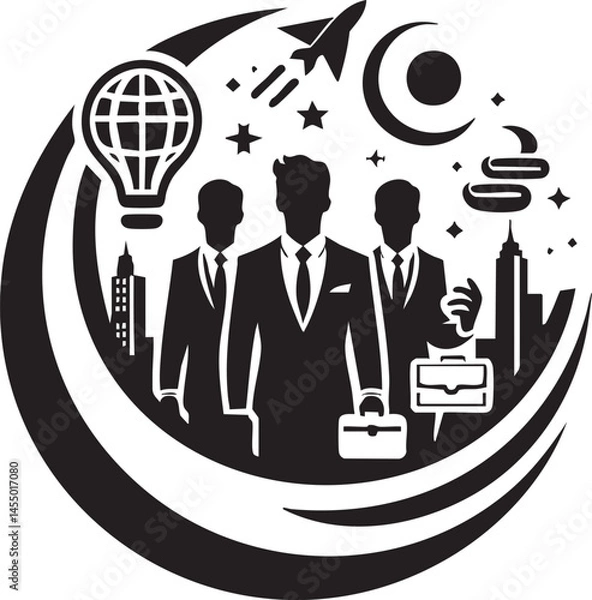 Obraz Logo of Business Team Achieving Global Success and Innovation