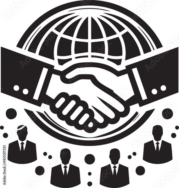 Obraz Logo of Global Business Partnership Agreement Solutions for Growth