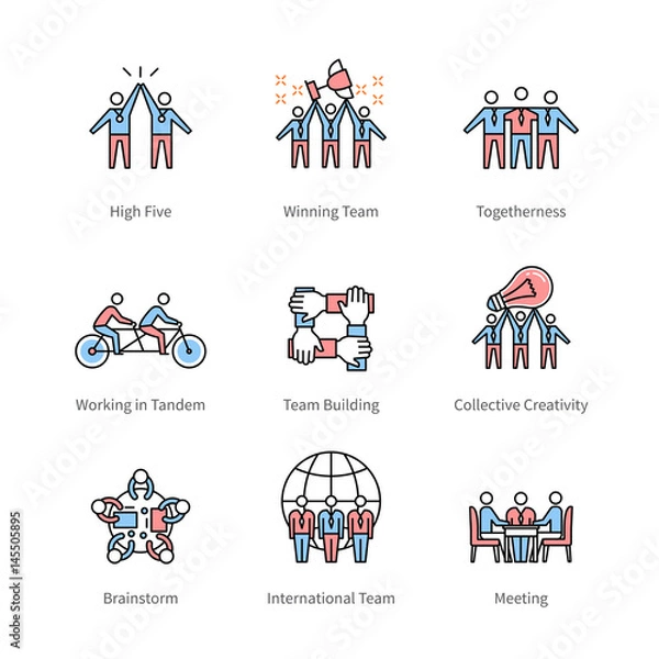 Obraz Team work, management, business concept symbols