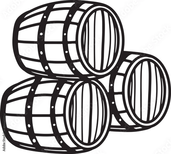 Fototapeta Wine logo. Line art. Ink sketch
