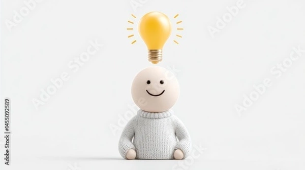 Obraz Creative Inspiration A Figure with a Light Bulb Symbolizing Ideas and Innovation