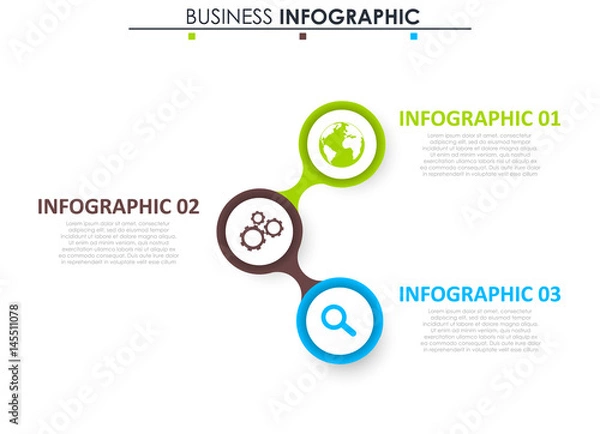 Fototapeta Abstract infographics number options template. Vector illustration. Can be used for workflow layout, diagram, business step options, banner, web design.