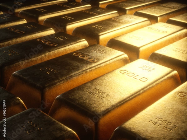 Obraz Gold bars 1000 grams. Concept of success in business and finance.