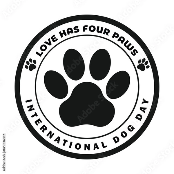 Obraz Minimalist Labrador retriever design celebrating dog day vector illustration