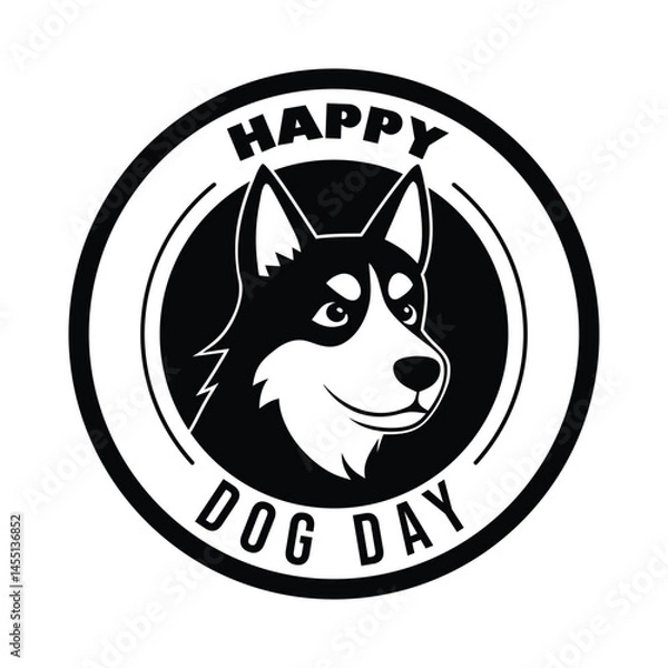 Obraz Retro circular badge design for international dog day vector illustration
