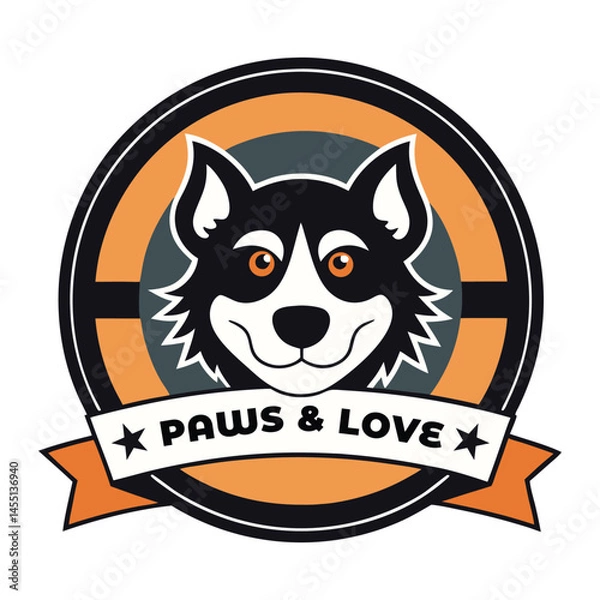 Obraz Vintage style dog day badge circular vector illustration
