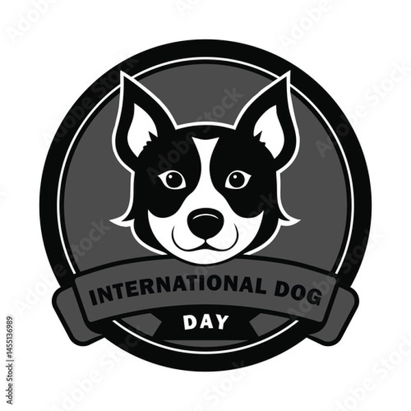 Obraz Retro inspired circular badge for dog day vector illustration
