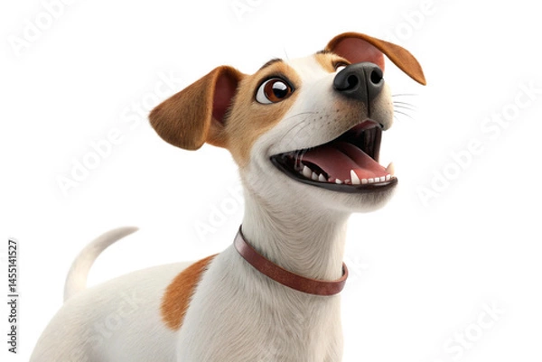 Obraz funny dog with big smile, isolated on transparent background - generated by ai