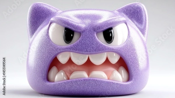 Obraz A playful purple creature with big eyes and sharp teeth perfect for whimsical designs and crea