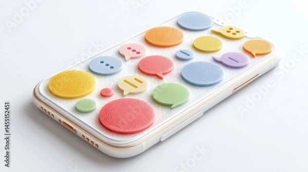 Obraz Colorful Chat Bubbles on a Smartphone Screen A Modern Communication Concept